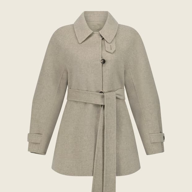 유메르 베일리 캐시미어 하프코트 문베이지