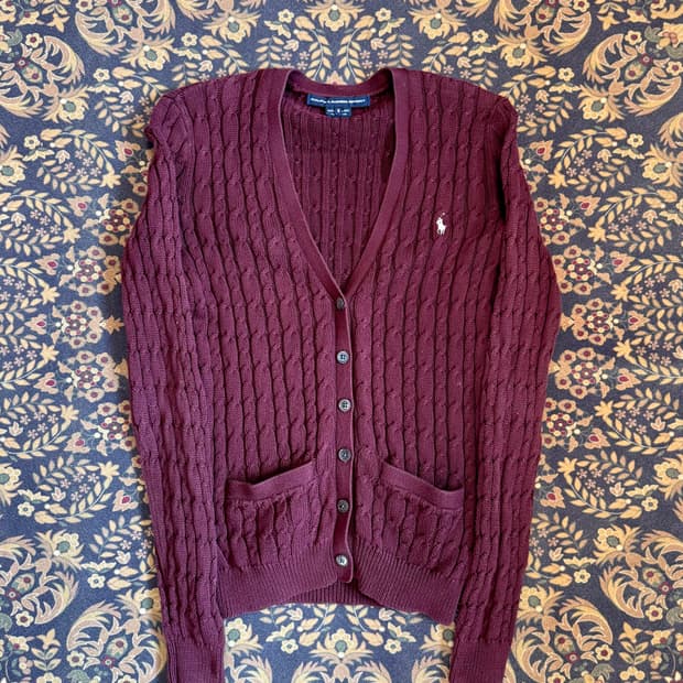 랄프로렌 스포츠 케이블 가디건 꽈배기 가디건