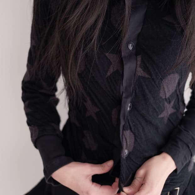 Wrinkled star & dot cardigan 