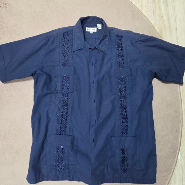 Guayabera 구아야베라 쿠바 셔츠 네이비