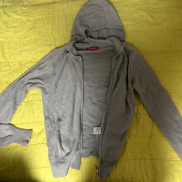 그레이 뜨개 집업. 