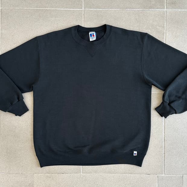 90s 빈티지 러셀 스웻셔츠 블랙 XL USA