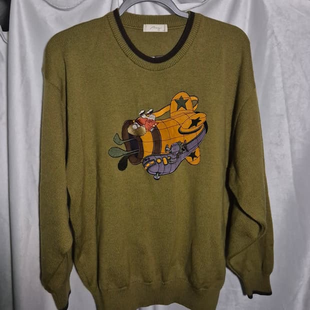 미즈노 빈티지 올리브컬러 니트 L