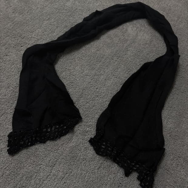 Vintage v-kei punk mood black scarf