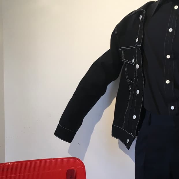 [M] 산드로 스티치 자켓 블랙