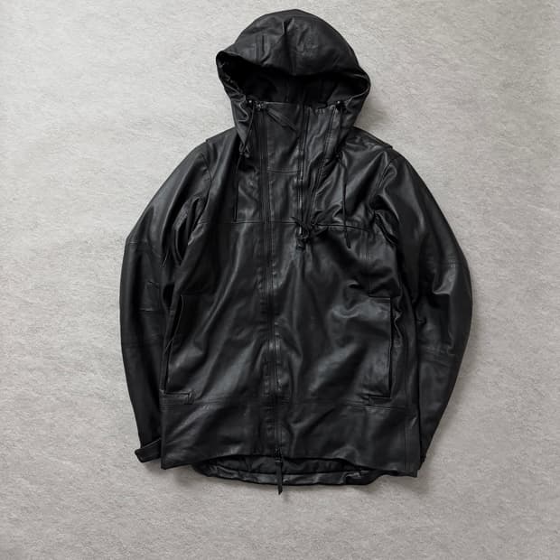 C Diem 하이넥 사선 램스킨 자켓