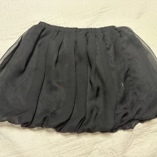 블랙 벌룬핏 스커트