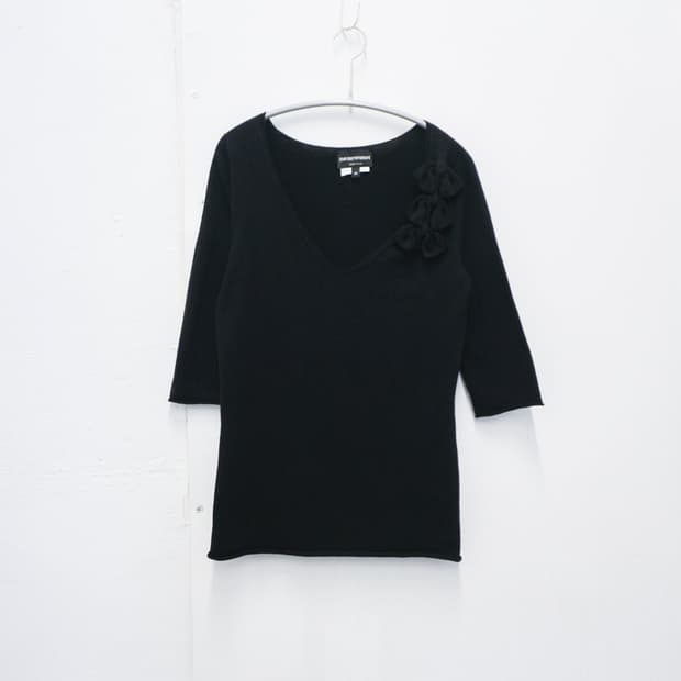 Emporio Armani ribbon detail knit top