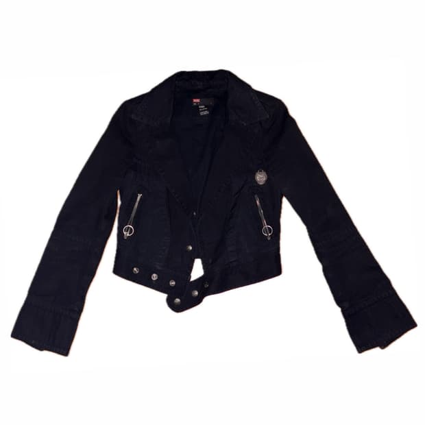 디젤 빈티지 블랙 코튼 펑크 자켓