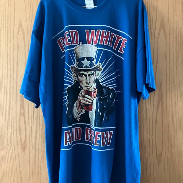 프룻오브더룸 Uncle Sam 엉클샘 블루 티셔츠 XXL 구제 빈티지