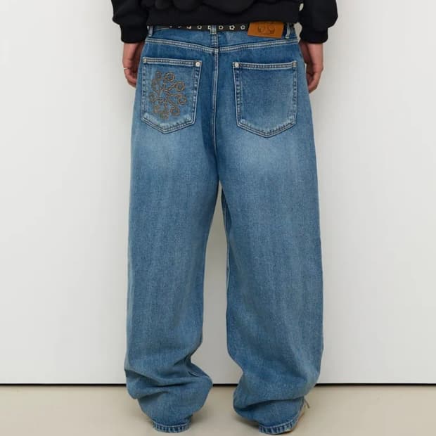[급처] 9999아카이브 Linking Wide Denim Pants