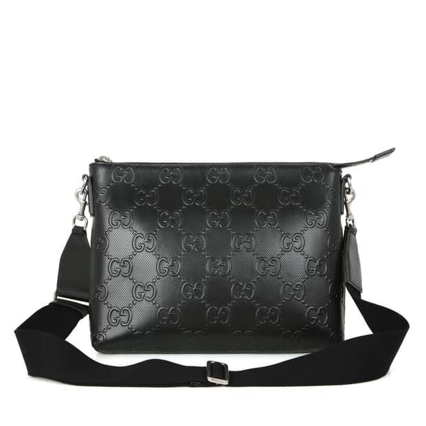 구찌 자이언트 점보 크로스백 GG 블랙 클러치 696009