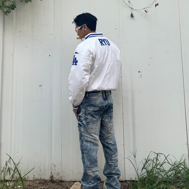 워싱 데님 팬츠