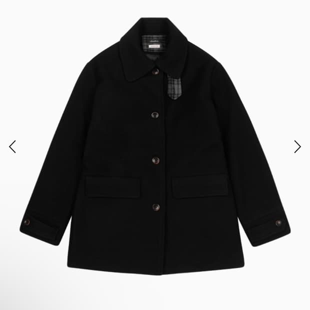 오헤시오 체크 하프 울 코트