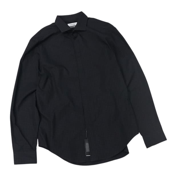 Calvin Klein 캘빈클라인 블랙 마이크로 체크 슬림핏 셔츠