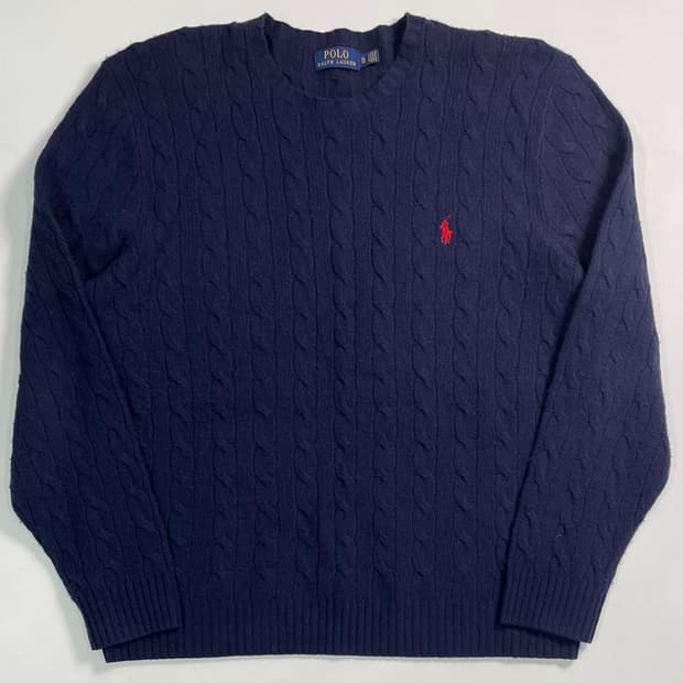 폴로 랄프로렌 캐시미어 혼방 케이블 니트