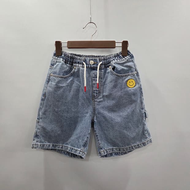아이스비스킷 키즈 밴딩 데님 반바지 155