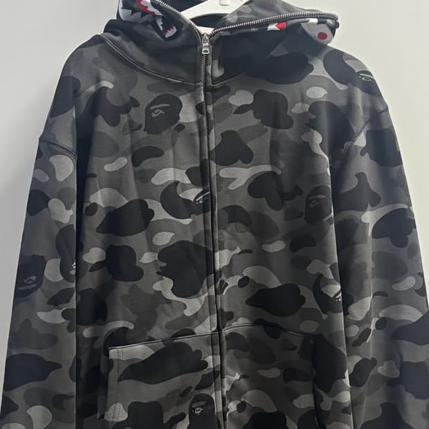 베이프 샤크 후드 집업 블랙 흑계 L