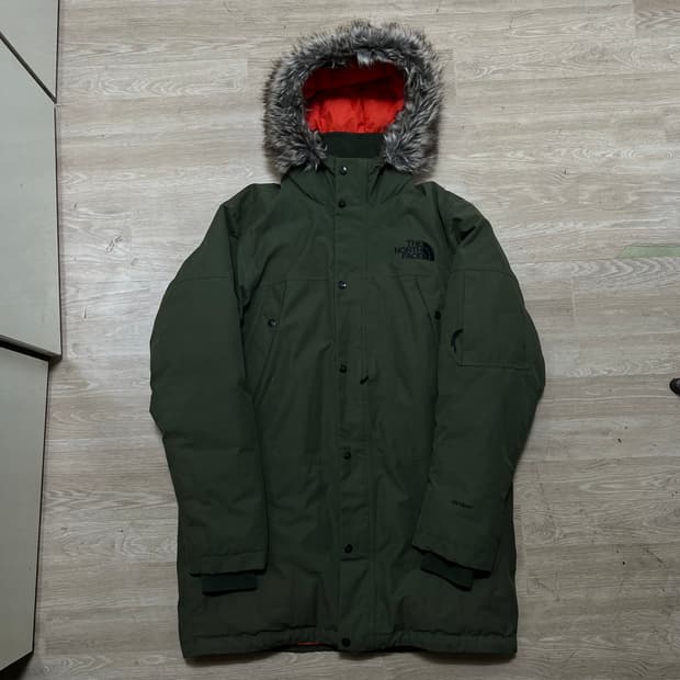 노스페이스 하이벤트 구스다운 퍼후드 파카 롱패딩 점퍼 [카키] M/95