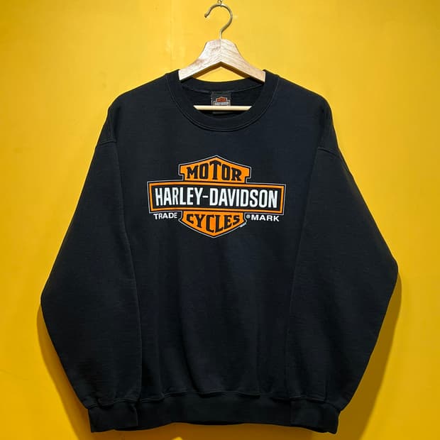 [L] 할리데이비슨 SLIVER EAGLE 맨투맨 블랙 스웨트셔츠