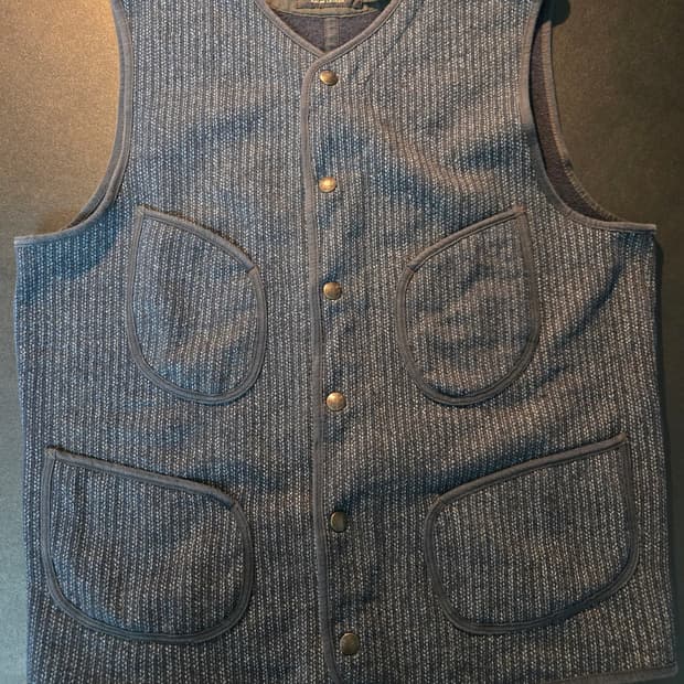 RRL 프린트 인디고 플리스 베스트