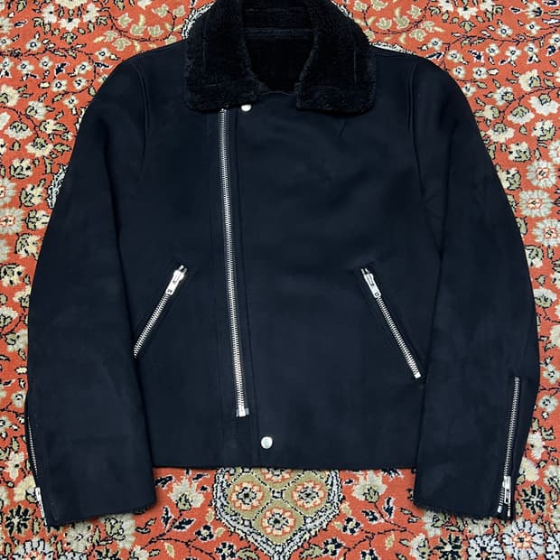 [100] 로웰 양가죽 스웨이드 무스탕 블랙