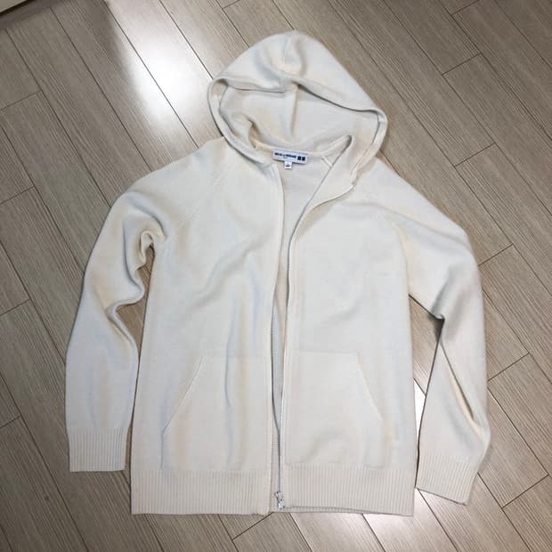 미착용 L 유니클로 X 이네스 캐시미어 100% 후드 집업 니트 가디건