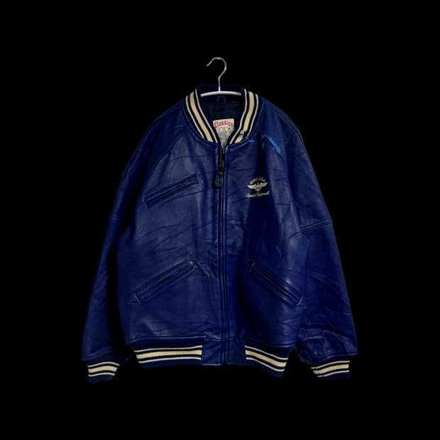 아비렉스 레더 봄버 빅로고 자켓