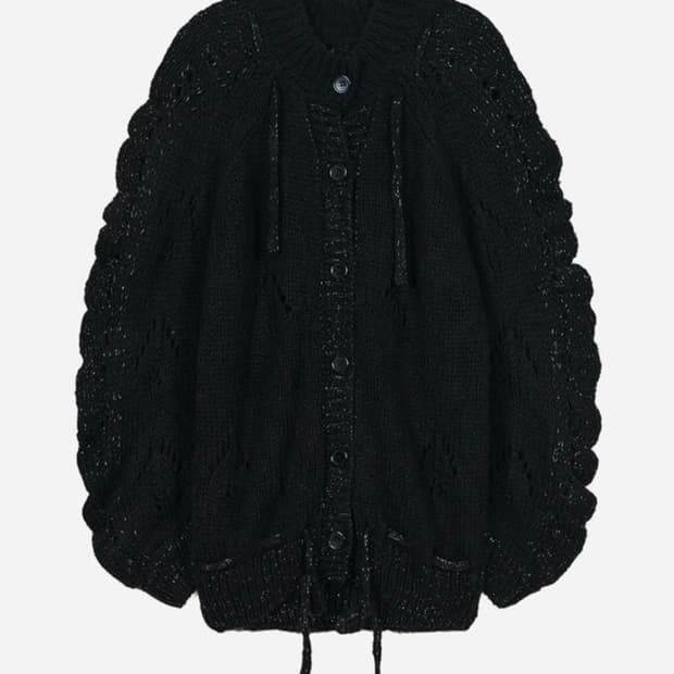 타입서비스 Glittered Knit Strap Cardigan [Bla