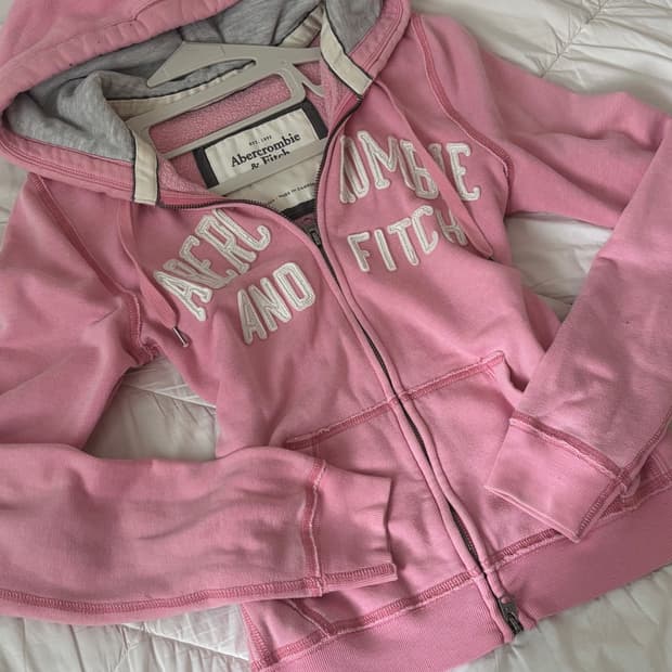 아베크롬비 핑크 후드집업