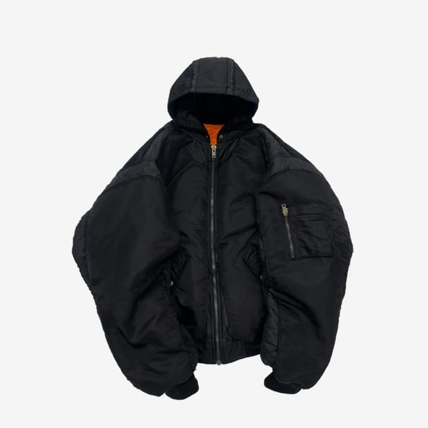 (Size : 1) 프로젝트 G/R 리워크 후드 봄버 자켓 블랙