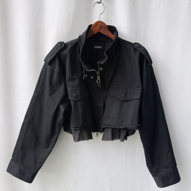 Diesel 디젤 크롭 야상 자켓 블랙 S