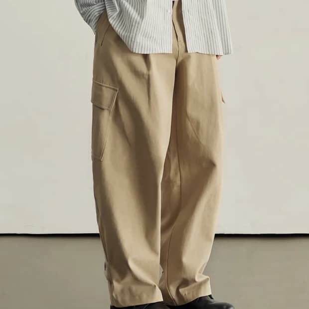 [데일리룸 X 시즈] 벌룬 레그 밀 와이드 카고 팬츠