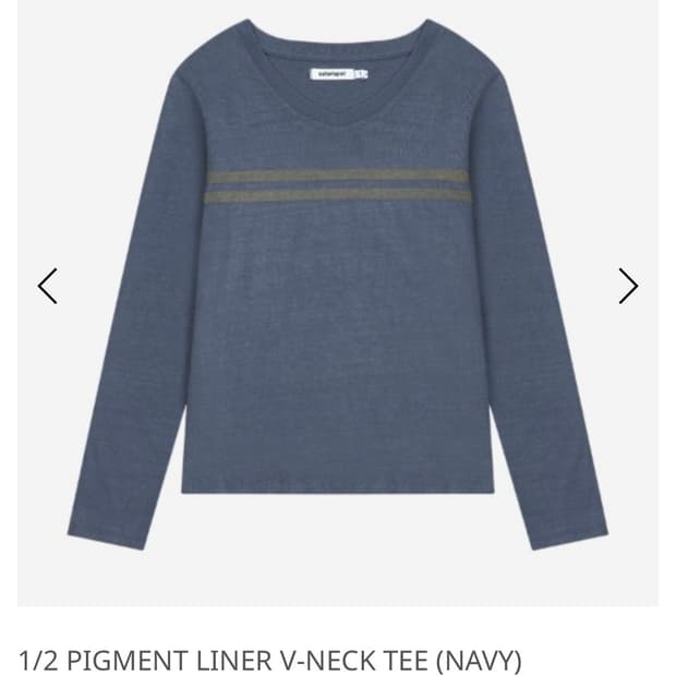 사파리스팟 피그먼트 브이넥 티 네이비