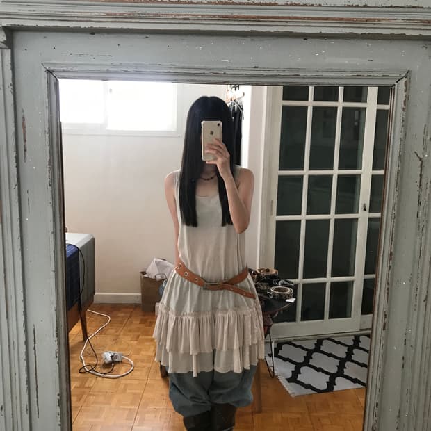 vintage ruffle one-piece