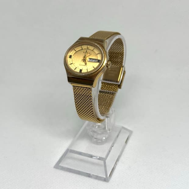 빈티지 불로바(BULOVA) 오토매틱 골드톤 드레스 워치 (데이데이트 고