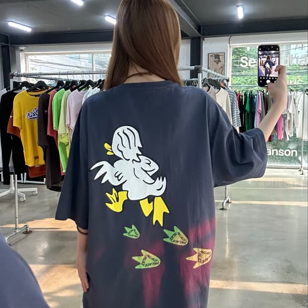 팔라스 25Ss 덕 오프 반팔티 네이비