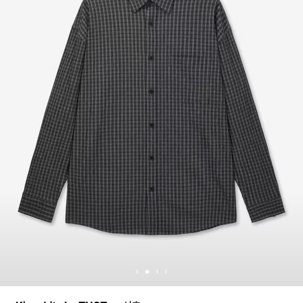 [새상품] TNGT 시어서커 체크 셔츠 블랙