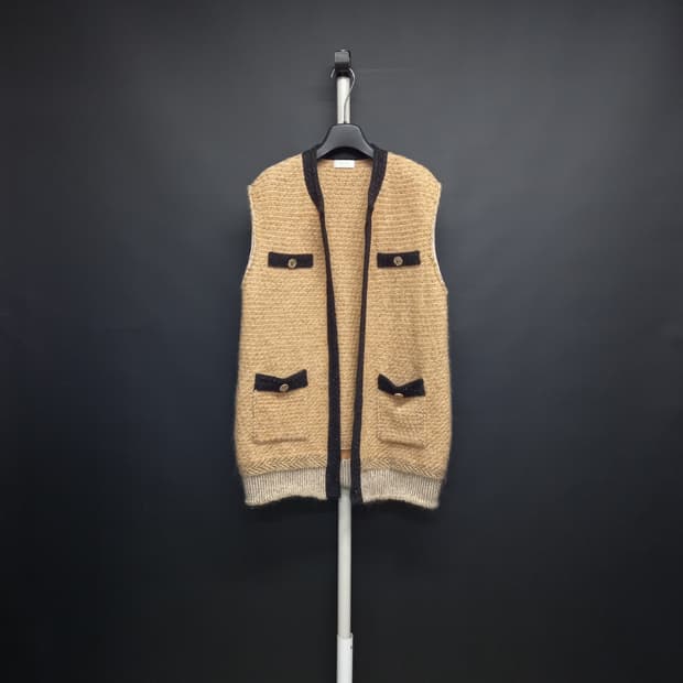 타임 춘추동 트위드 롱 베스트 F 33-77