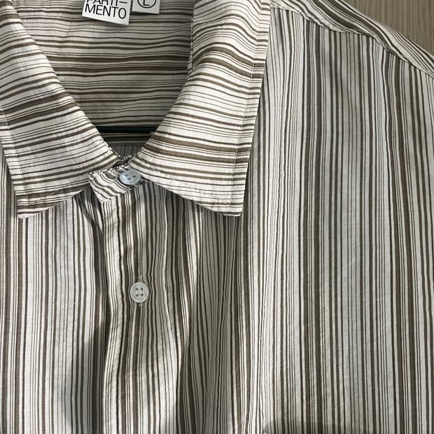 partimento 브라운 스트라이프 여름 셔츠