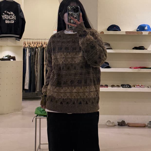 파르티멘토 노르딕 패턴 헤어리 니트 U1069