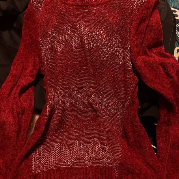 모리걸 빨강 니트