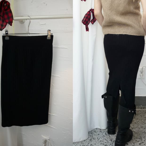 Knit midi skirt