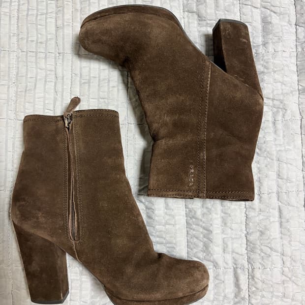 [36.5 SIZE] PRADA 프라다 스포츠 스웨이드 부츠 브라운