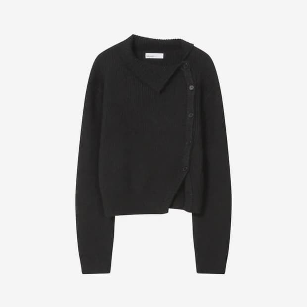 Side button knit BLACK