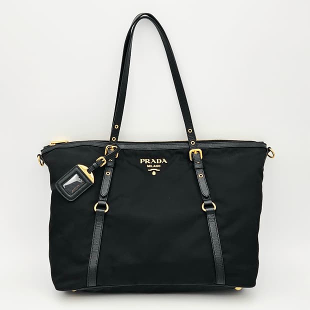 프라다 테수토 사피아노 쇼핑 토트백 블랙 1BG253