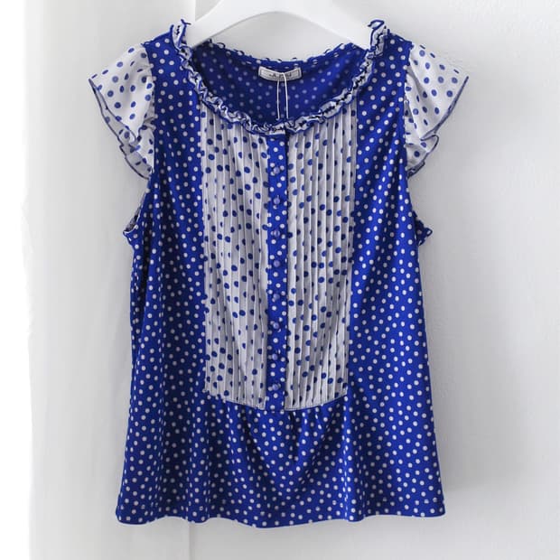 dot button half blouse