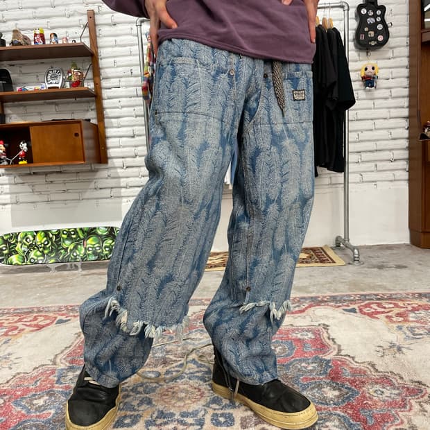 Kapital feather double knee pants