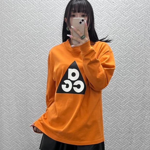 나이키 ACG 빈티지 레트로 오렌지 빅로고 맨투맨 L C13876