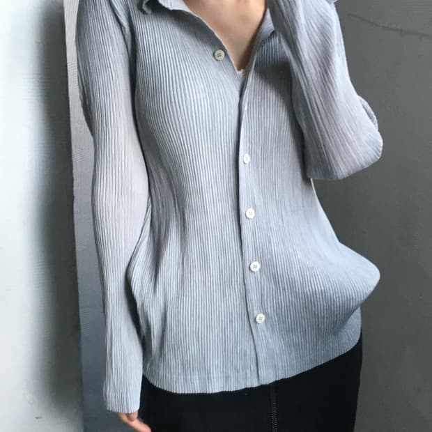 Issey Miyake 이세이미야케 플리츠플리즈 쿨그레이 셔츠